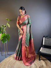 Womens Fashion Ethnic Kanjeevaram Green Color Sarees-MLSHWSA1922GRN
